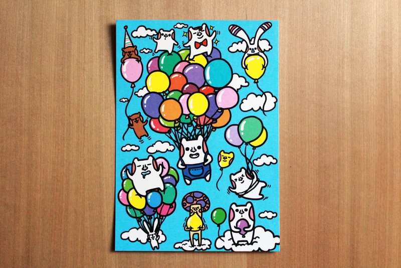 乘着气球飞翔*明信片 - 卡片/明信片 - 纸 