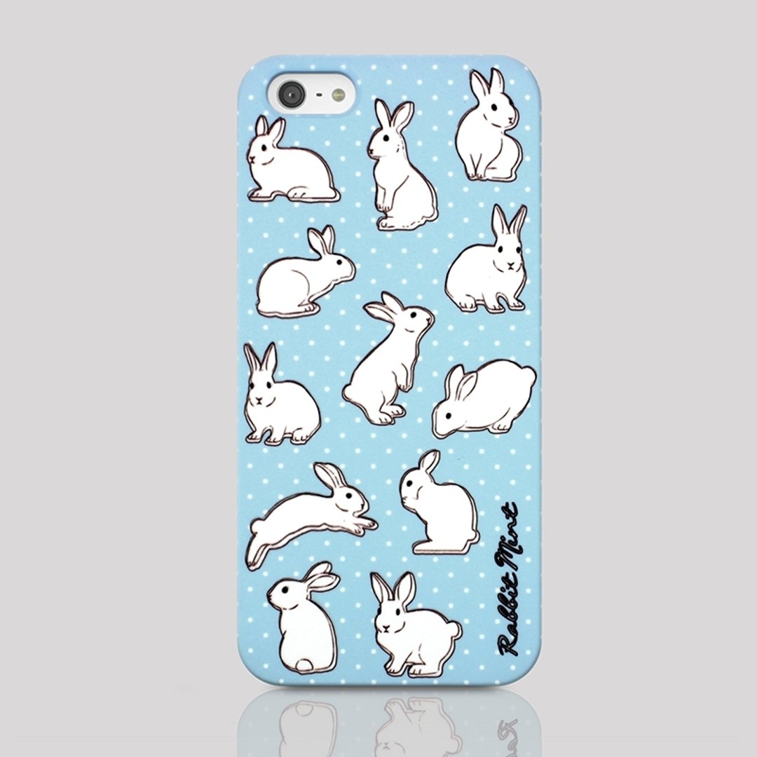 (Rabbit Mint) 薄荷兔手机壳 - 粉蓝波点兔 - iPhone 5 / 5S (P00029) - 手机壳/手机套 - 塑料 蓝色