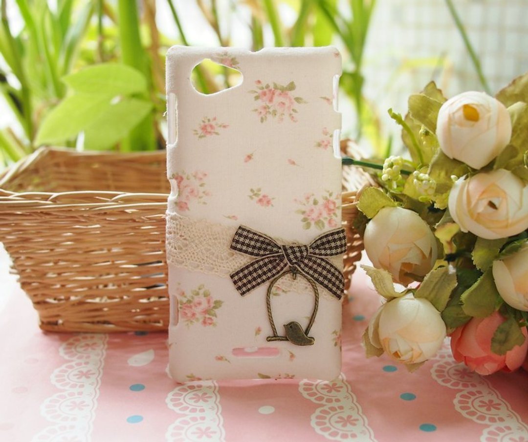 布艺 田园小鸟碎花手机壳 保护壳 Nokia Lumia 925 920 900 820 800 720 - 手机壳/手机套 - 其他材质 粉红色