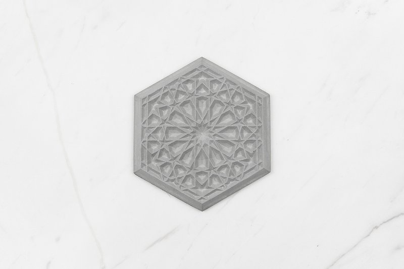 几何杯垫（2个入） - 杯垫 - 水泥 灰色