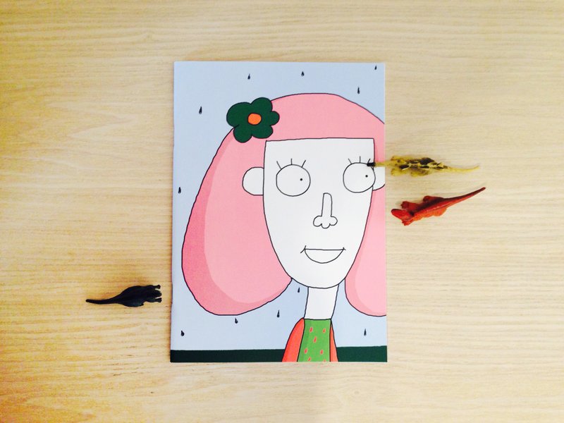 喜欢下雨天的小花 | A5空白笔记本 - 笔记本/手帐 - 纸 粉红色