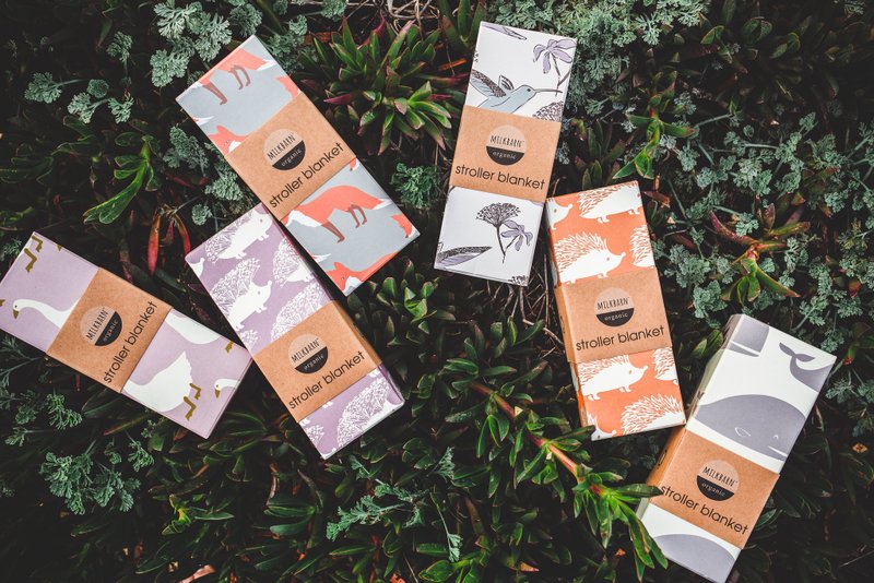 MILKBARN 有机棉推车用婴儿毯 - 正反双色造型 - 围嘴/口水巾 - 棉．麻 多色