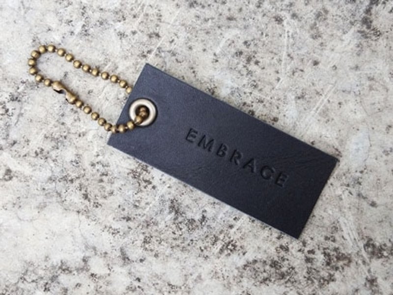 礼物/手工皮革吊牌 珠链/长方型/定制烙印 AC0_1 - 其他 - 真皮 多色