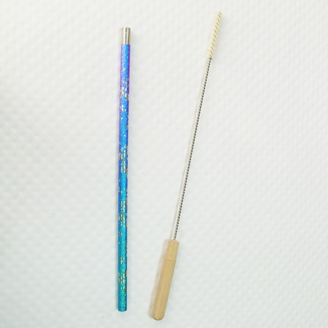 【日本制 Horie 】钛爱地球-纯钛ECO吸管-贵气紫+原木柄吸管刷 - 环保吸管 - 其他金属 紫色