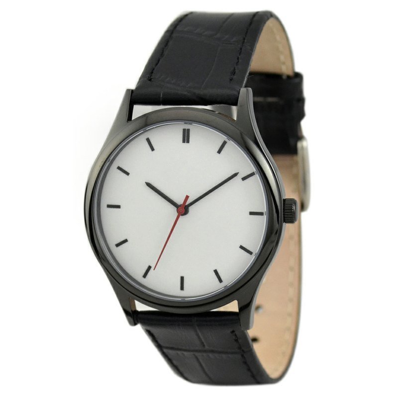 简约手表(白面黑条纹/黑壳) - 女表 - 其他金属 黑色