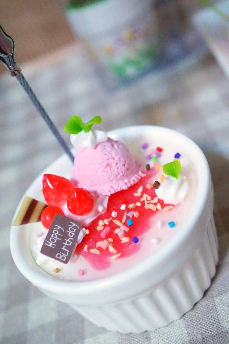 冰淇淋草莓奶酪memo夹 - 其他 - 粘土 多色