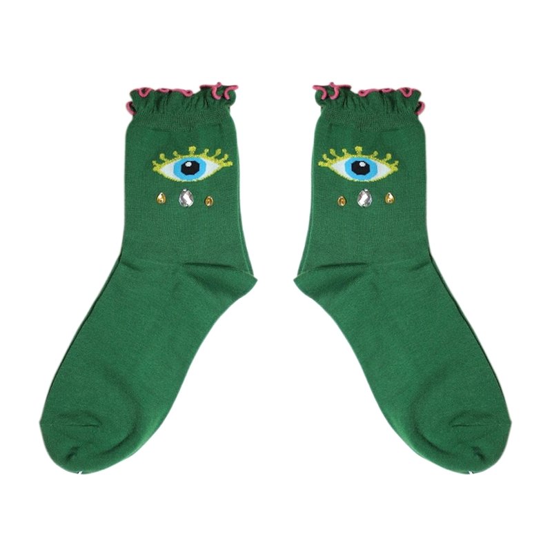 【4色】我的晴天雨天！// 晶凝泪钻棉袜子 :::DAWN' make up your feet ::: - 袜子 - 棉．麻 多色