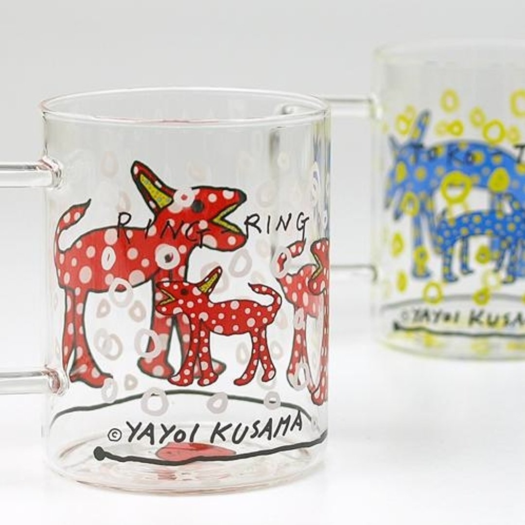 草间弥生：玻璃马克杯组 - 咖啡杯/马克杯 - 玻璃 白色