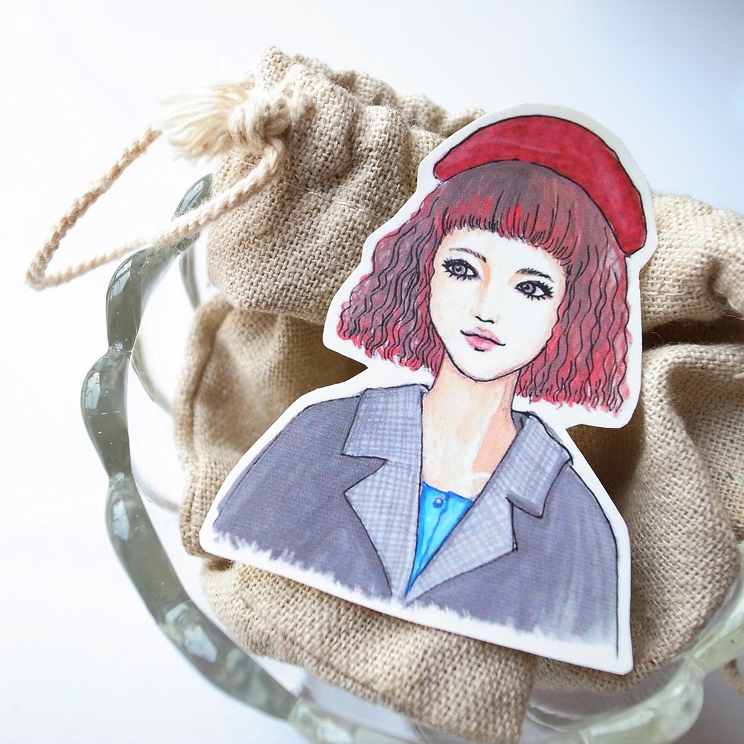 Bon Bon Stickers 妃炫少女 半身 贴纸 单张 - 贴纸 - 纸 