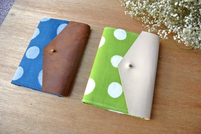 蓝绿组合/护照夹/皮革拼接 - 护照夹/护照套 - 真皮 绿色