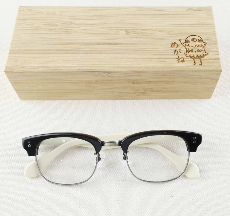 经典复古眉框   独特黑框内层白 - 眼镜/眼镜框 - 其他材质 黑色