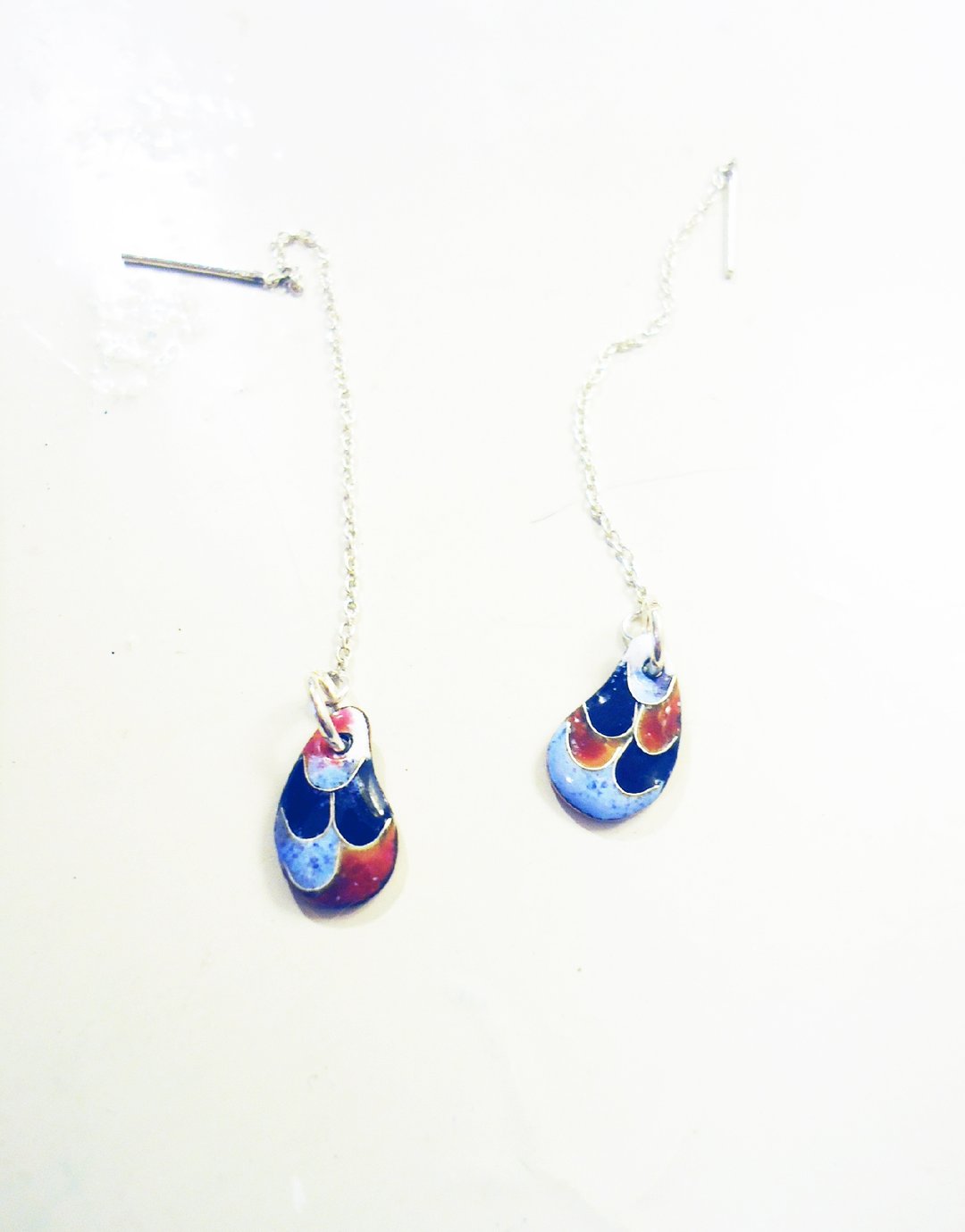 Drop of Tears Earrings 彩色眼泪珐琅耳环(紫) - 耳环/耳夹 - 其他金属 