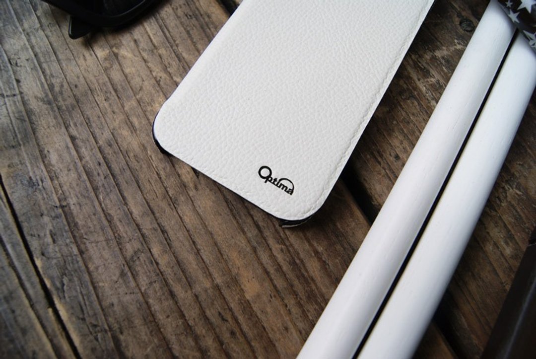 Optima iPhone 5/5s/SE 真皮侧掀式保护壳 荔枝白 - 手机壳/手机套 - 真皮 白色