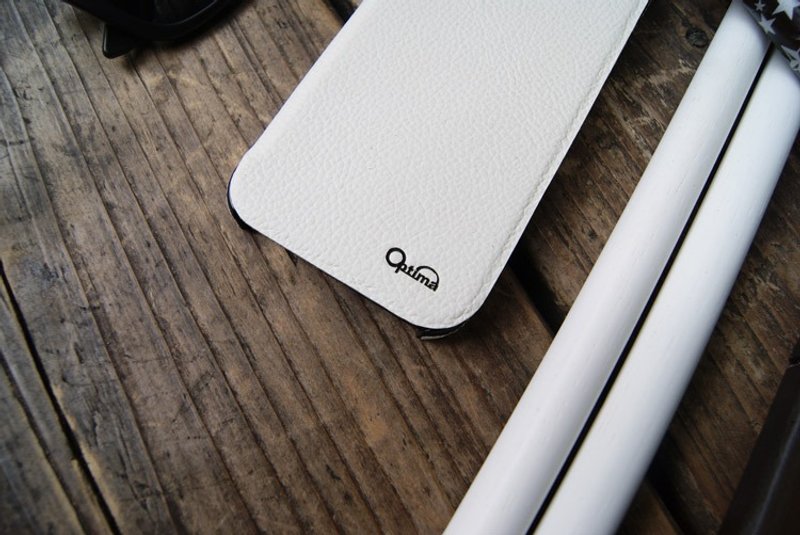 Optima iPhone 5/5s/SE 真皮侧掀式保护壳 荔枝白 - 手机壳/手机套 - 真皮 白色