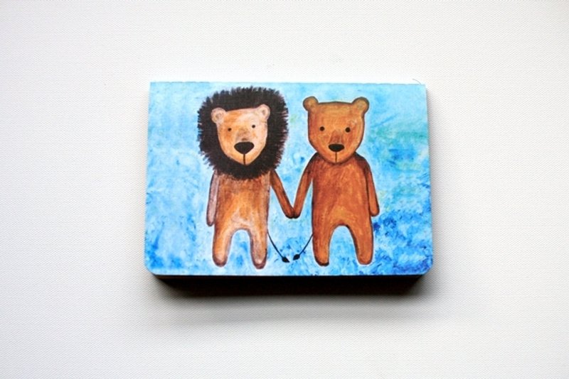 小笔记本 ∣ 手牵手狮子 - 笔记本/手帐 - 纸 蓝色