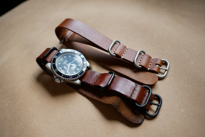NATO表带 Buttero G10北约表带 Leather nato straps 皮革表带 - 表带 - 真皮 咖啡色