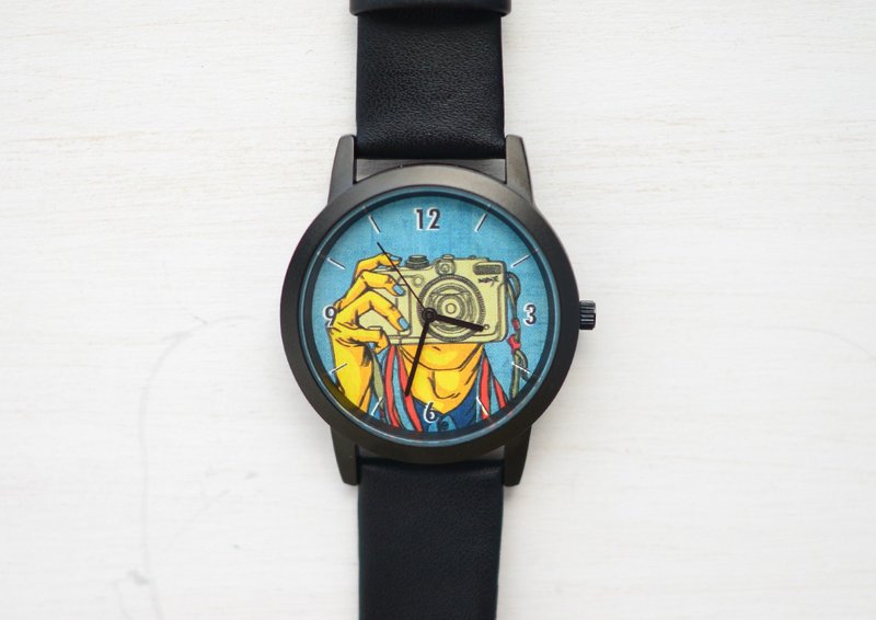 WenTi - 经典插画表《相机人》 - 女表 - 其他金属 