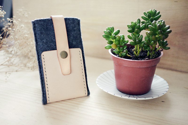 WeWii | 真皮羊毛毡手机套 | 客定款-fb_100000414573343 - 其他 - 羊毛 灰色