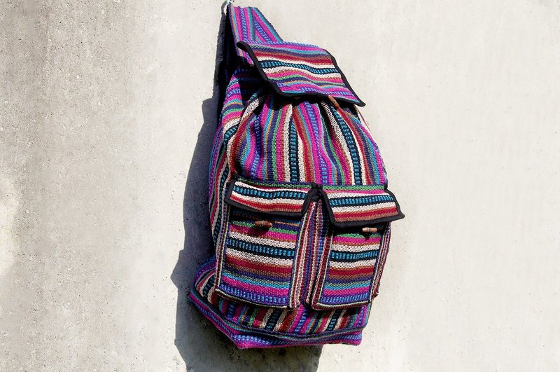 手织手感民族后背包-魔幻桃 - 后背包/双肩包 - 其他材质 多色