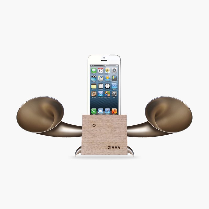 最后一组限量桧木版！！专属 iPhone SE / 5s / 5 / 5c / 4s / 4 / iPod Touch 5 等七机种使用~ZIMMA-立体双声道 免提器 - 手机壳/手机套 - 木头 卡其色
