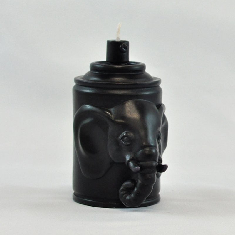 大象索罗.黑色喷罐蜡烛 / Elephant Soro /黑醋栗香 - 蜡烛/烛台 - 蜡 黑色