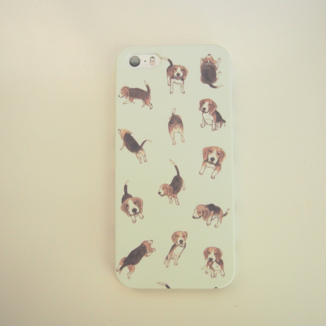 :: 圣诞礼物 ::米格鲁手机壳 iPhone 5/5s - 平板/电脑保护壳 - 塑料 黄色