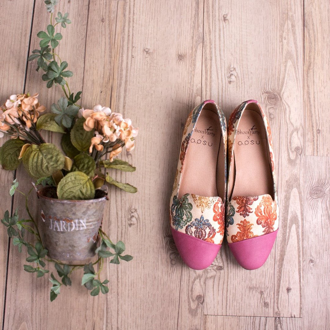 ----------Shoes Party----------古典巴洛克图腾欧贝拉    /女鞋/手工订制/日本布料 - 芭蕾鞋/娃娃鞋 - 其他材质 多色