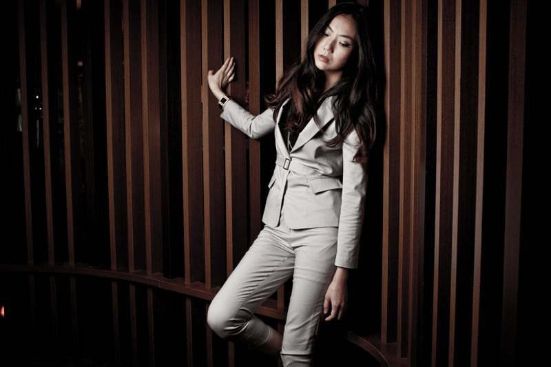 灰色拉链开襟西装外套 - 女装休闲/机能外套 - 棉．麻 灰色