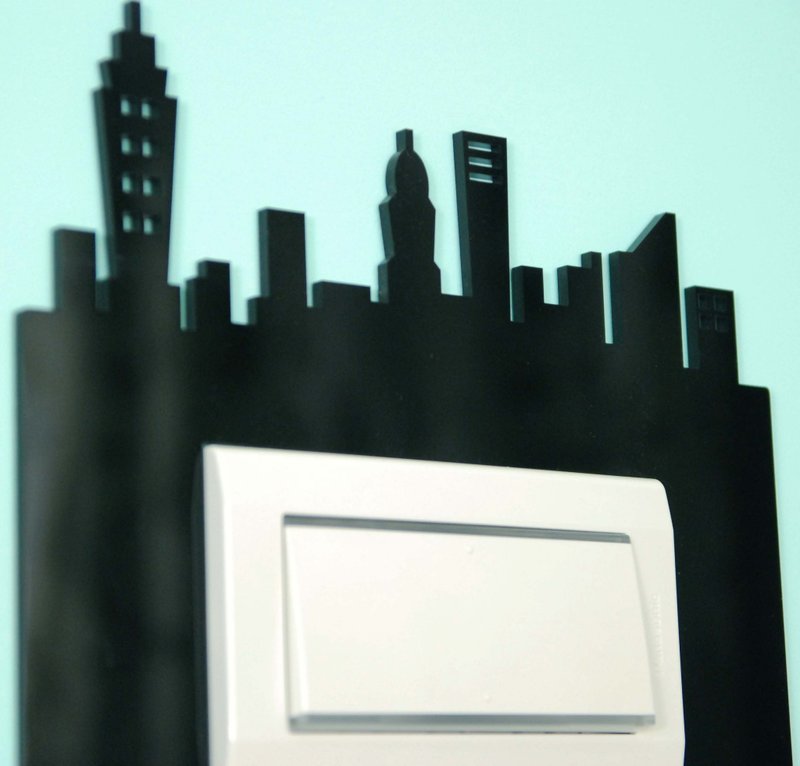 城市天际/开关装饰板(黑色)/壁贴 - 墙贴/壁贴 - 压克力 黑色