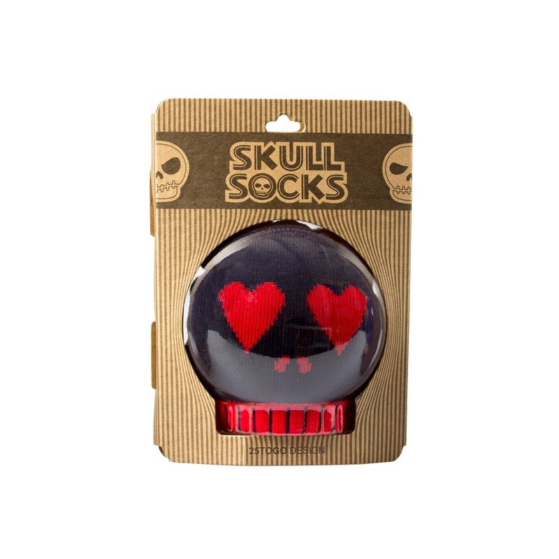 SKULL PATTERN SOCKS 印花骷髅袜_正红呵呵脸 - 袜子 - 棉．麻 红色