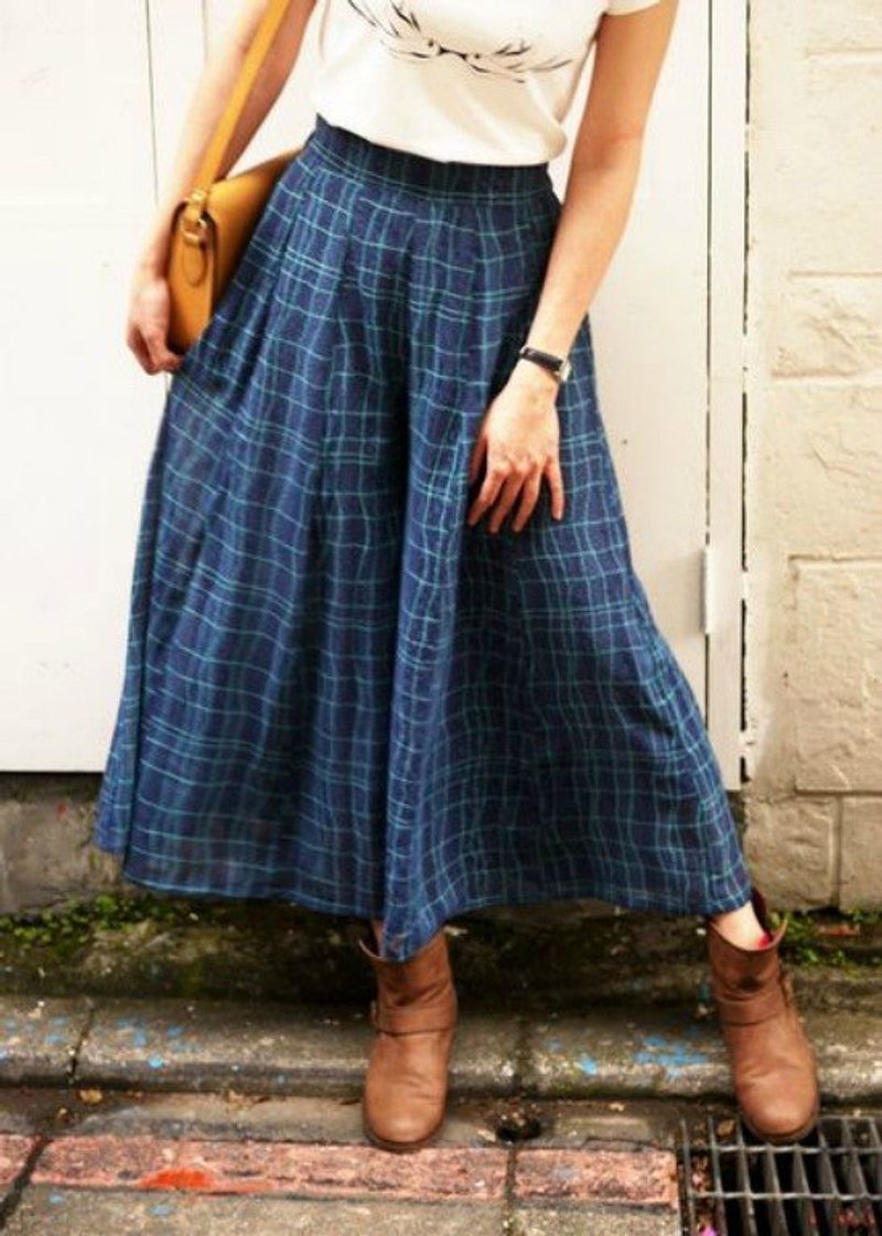 Georgia Tsao //蓝绿动物纹宽裤裙 - 女装长裤 - 其他材质 蓝色