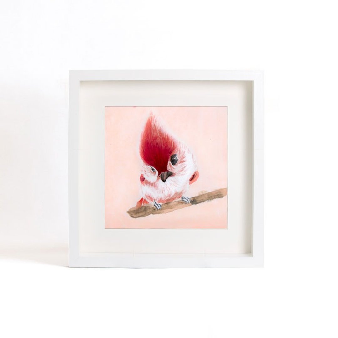 水墨画原作-小小鸟系列之小火焰（不含框） 卧房装饰画 - 海报/装饰画/版画 - 纸 红色