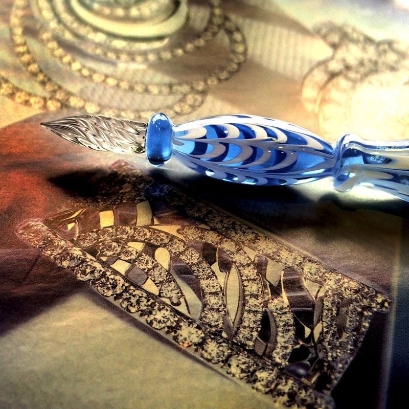 【包邮 24H出货】Galassia 艺术水晶钢笔礼盒 雀系列湛海蓝 - 钢笔 - 水晶 蓝色