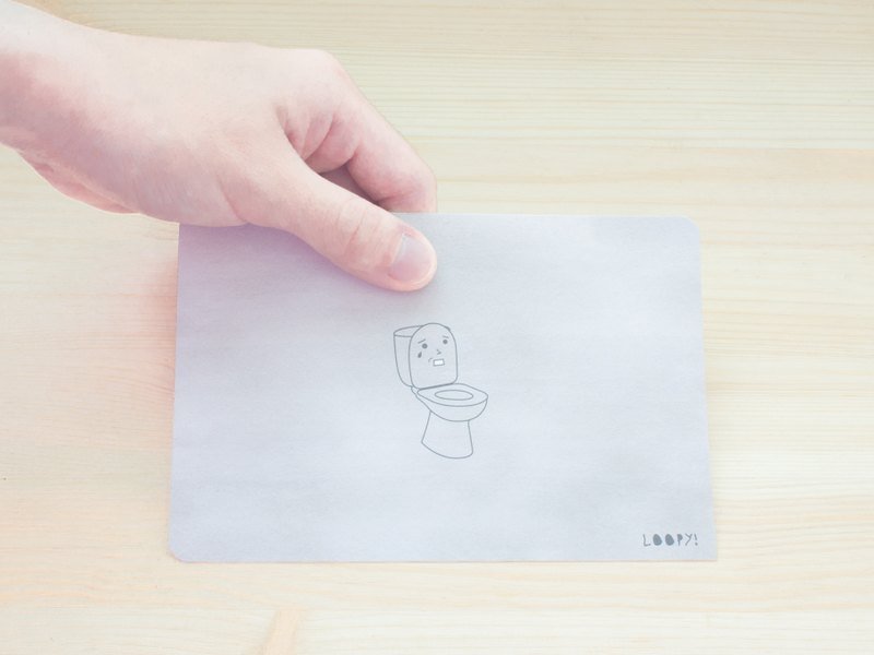 马桶 / 厚厚卡片（下单当日付款，送鹿皮贴纸一包噎！） - 卡片/明信片 - 纸 白色