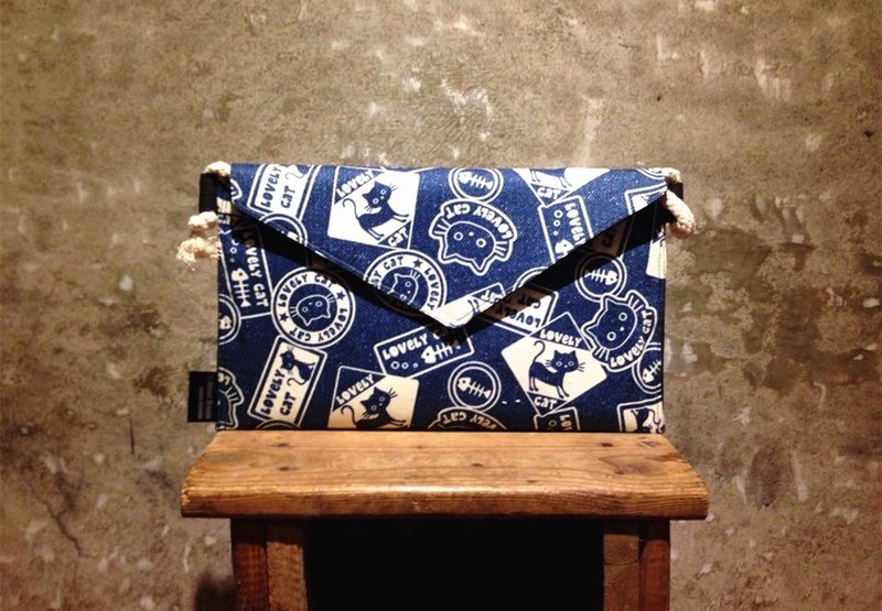 【手拿包/侧背包/信封包Dream Bag-猫咪邮戳拼贴款】 - 手拿包 - 其他材质 