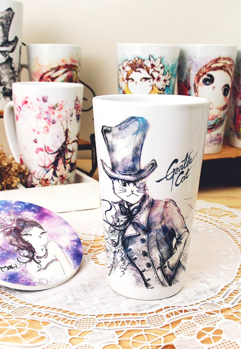 好喵大容量拿铁杯-福尔摩斯猫(迷雾伦敦) - 咖啡杯/马克杯 - 其他材质 