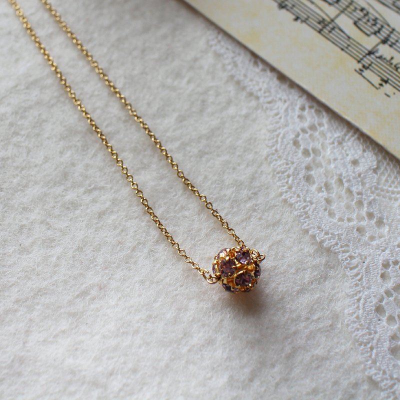 EF流金岁月NO.117浅紫钻球项链 - 项链 - 其他材质 紫色