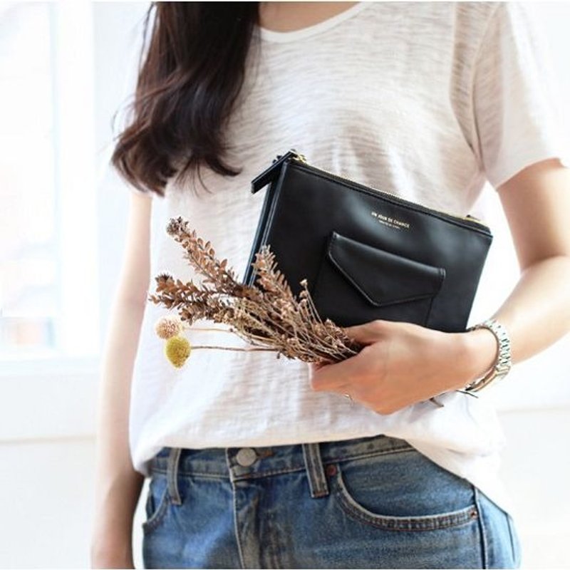 Dessin x Iconic-帕奇特双包皮革肩背包-奢华黑,ICO82484 - 侧背包/斜挎包 - 真皮 黑色