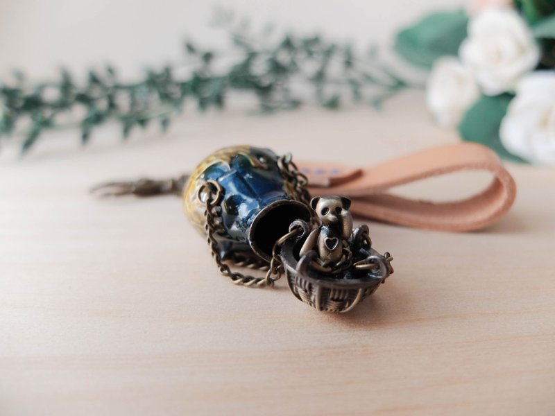 定制化钥匙圈 天外探险 - 钥匙链/钥匙包 - 真皮 蓝色