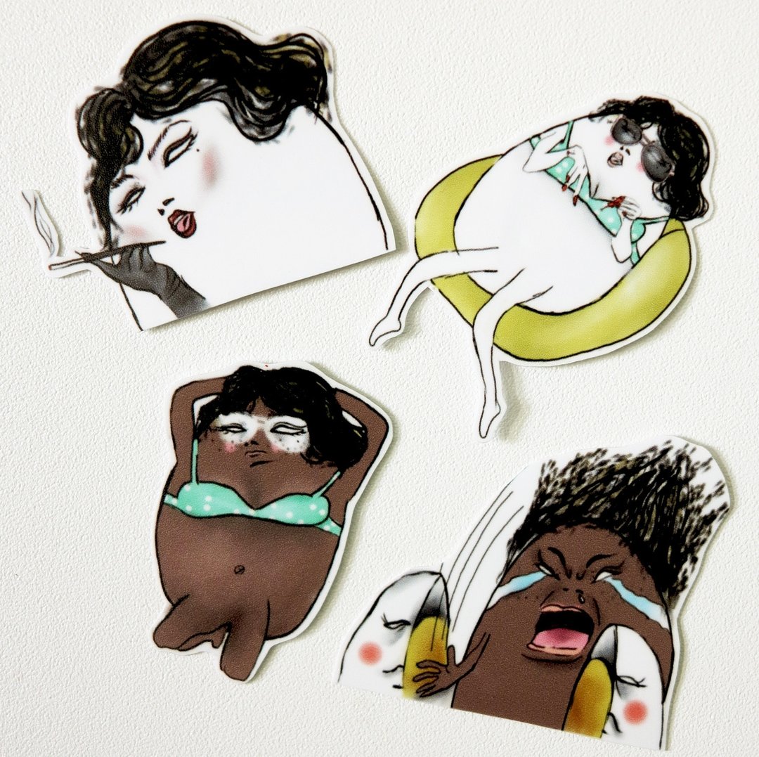 [stickes] 老娘是白肉底-防水贴纸组 - 贴纸 - 纸 咖啡色