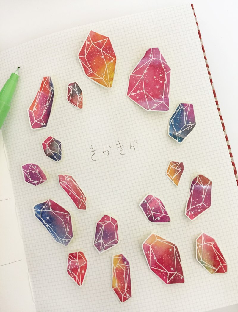 剥波紫星海矿物-贴纸-17入+3枚随机 - 贴纸 - 纸 紫色