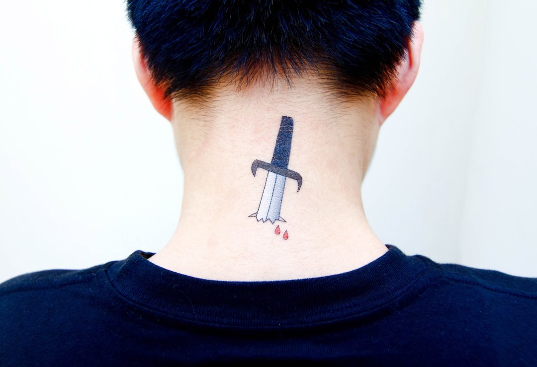 Surprise Tattoos / 暗剑 纹身贴纸 - 纹身贴 - 纸 蓝色