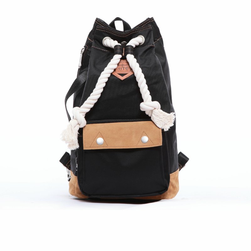 2014 夏季新品｜拳击包-尼龙黑｜ - 束口袋双肩包 - 防水材质 黑色