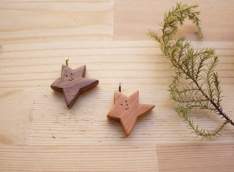 跳舞小星星 - 项链 - 木头 咖啡色