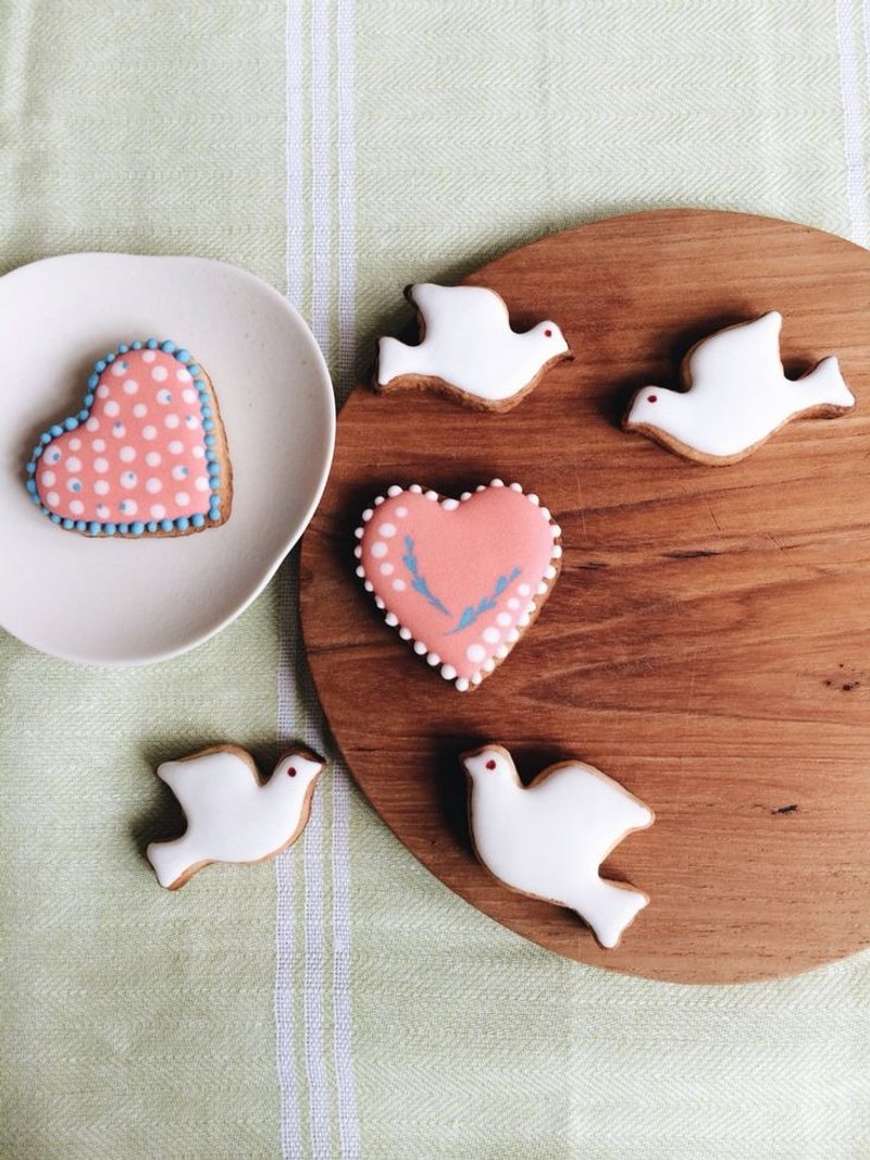 [暖阳] 糖霜饼干 ❥ 爱与和平 ❥ 纯手工绘制创意设计饼干组合 **订购前请先洽询档期** - 手工饼干 - 新鲜食材 白色