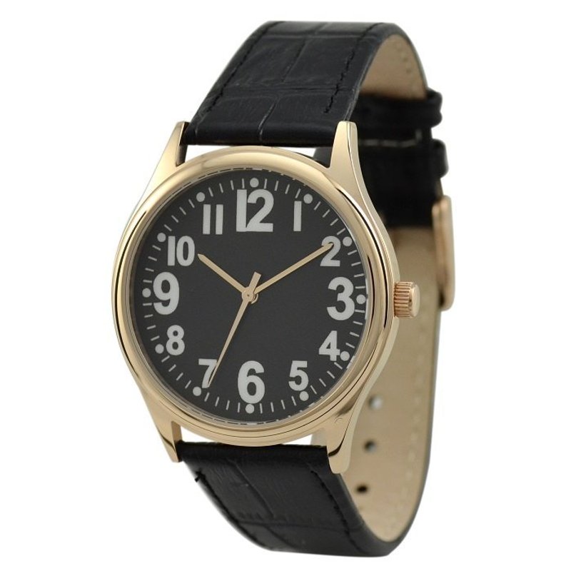玫瑰金手表(大数字黑面) - 其他 - 其他金属 黑色