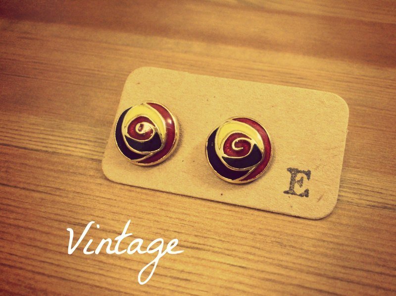 【祖母绿了Emerald3】三色玫瑰花朵 复古耳环  - 耳环/耳夹 - 其他材质 