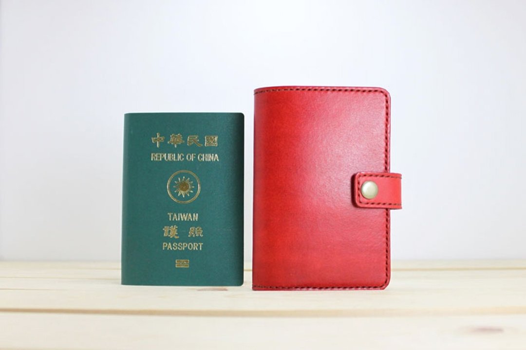 真皮护照套 / 护照夹 | 定制名字 - 证件套/卡套 - 真皮 红色