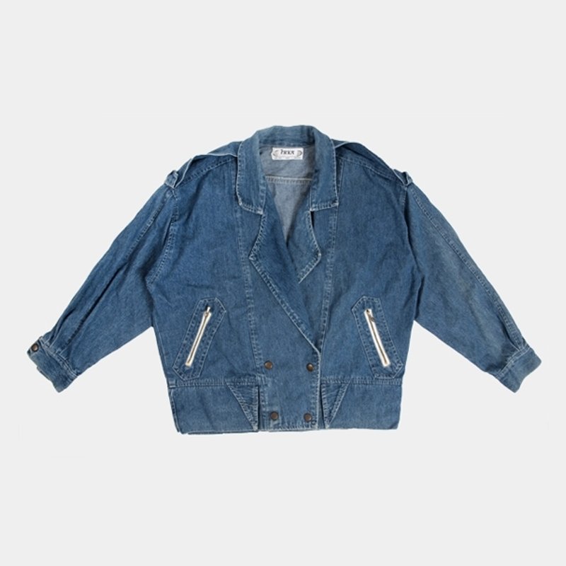 │moderato│率性翻领口袋牛仔外套│礼物.森林复古.女朋友.独特.文艺 - 女装休闲/机能外套 - 其他材质 蓝色