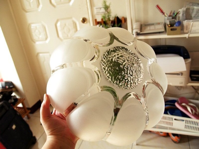 台湾老货-美丽磨砂玻璃老吸顶灯-开店布置(包邮) - 灯具/灯饰 - 其他材质 白色